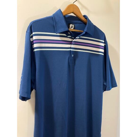 Men's Navy Blue Golf Polo Shirt - FootJoy - Size Large - Picture 3 of 8